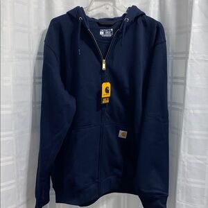 Carhartt Navy Blue Loose Fit Full-Zip Hoodie Size Large Brand New with Tags
